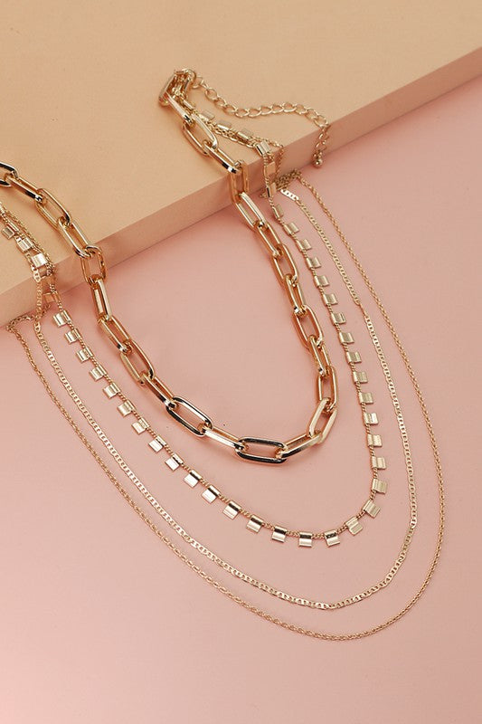 4 Layer Chunky Chain Link Necklace