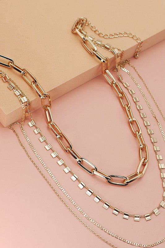 4 Layer Chunky Chain Link Necklace