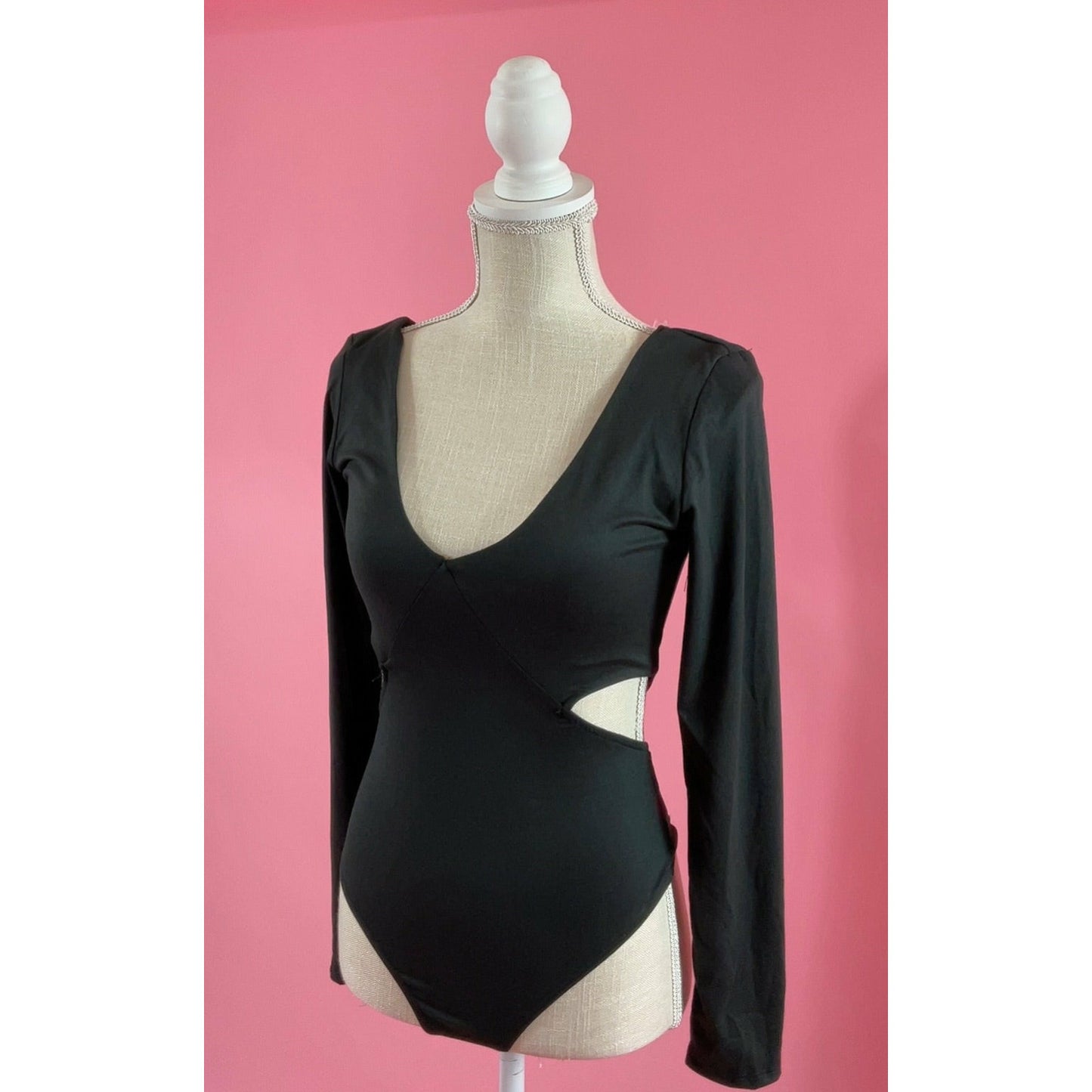 Black Cut-Out Bodysuit