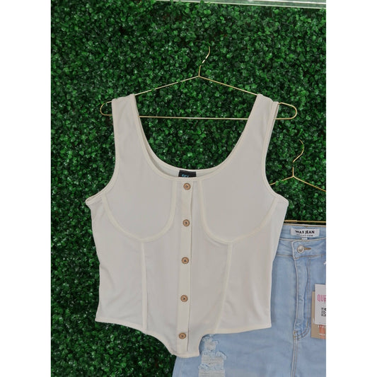 Curvy Button Down Tank